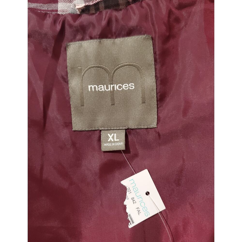 Maurices NWT Plaid Diamond Quilted Puffer Vest Womens Size XL Zip Pockets Layer - Picture 8 of 11
